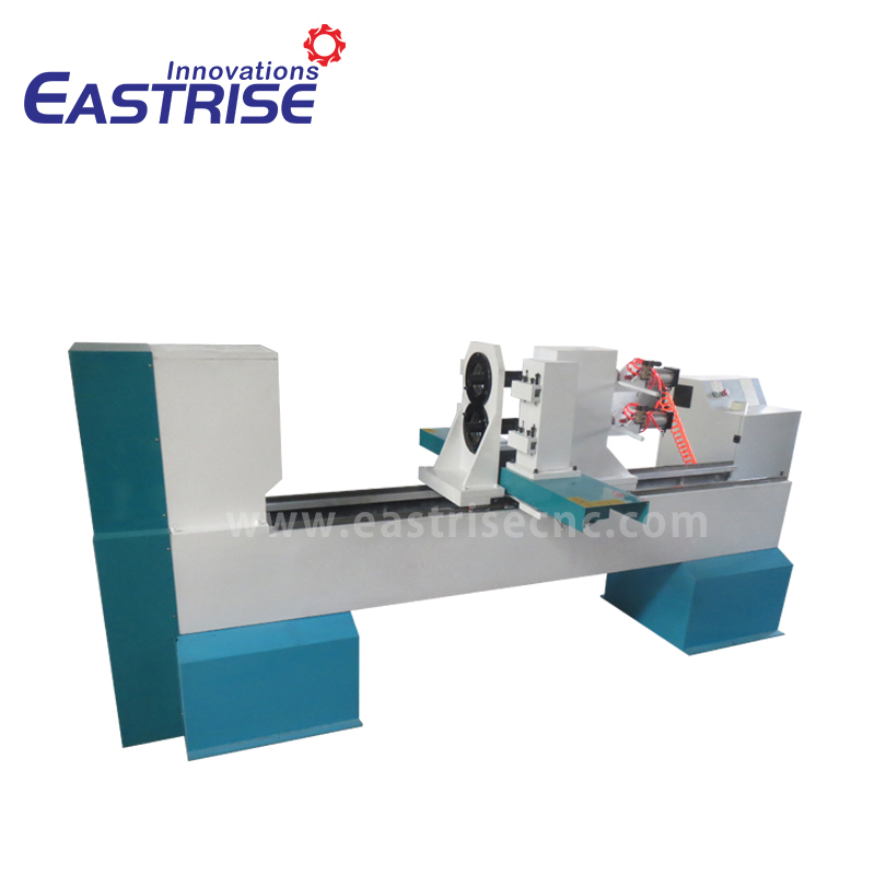 Torno de madeira CNC com suporte duplo de 2 eixos 