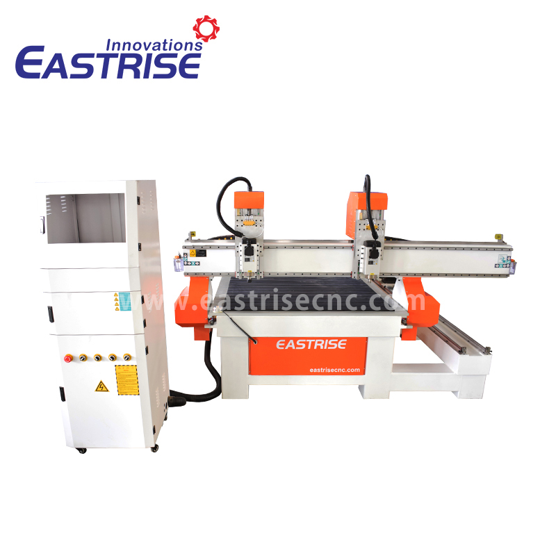 Fresadora CNC para madeira de cabeça dupla com 4ª rotação