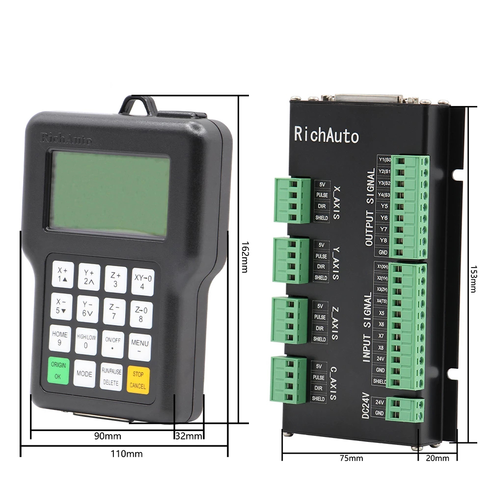 Versão em inglês do controlador RichAuto DSP A11 DSP usado para máquina CNC Router