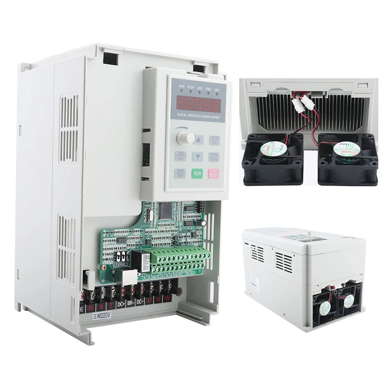 Inversor FULING VFD 3,7 KW 220V 380V Unidade de Frequência Variável 7A Corrente, Controle de Velocidade do Motor do Eixo da Fresadora CNC